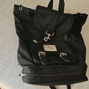 Black Backpack with Silver Accents